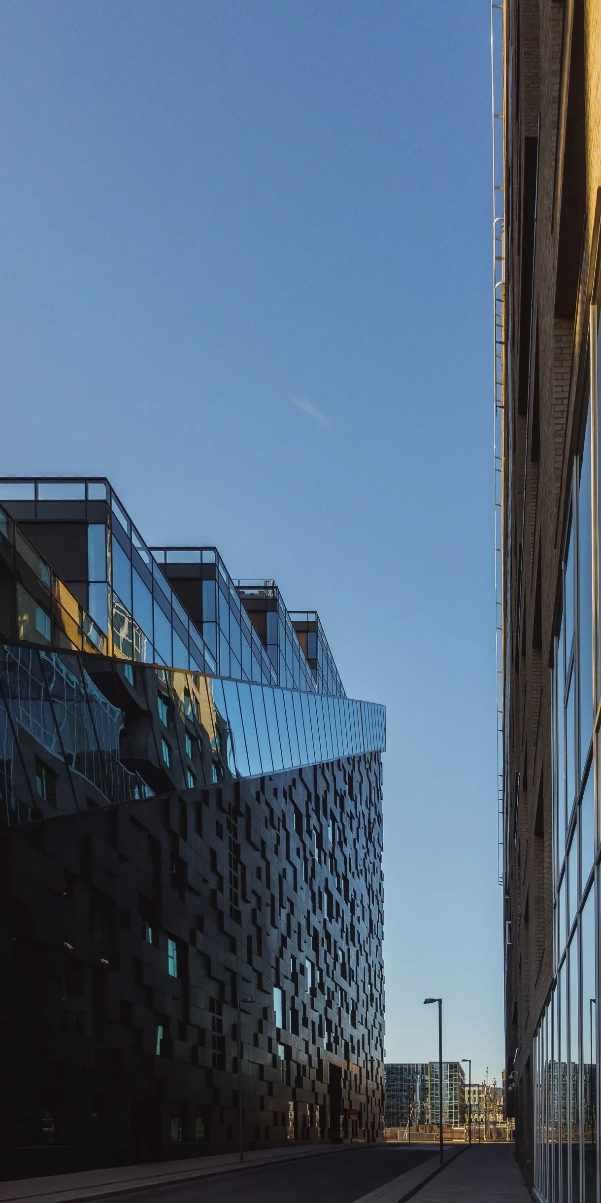 Textured facade of a modern building